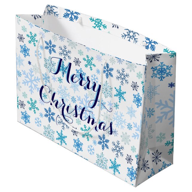 Grande Bolsa de Regalo Copos de Nieve (Angulo reverso)