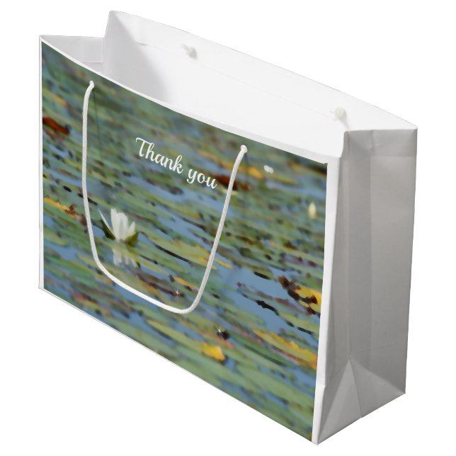 Grande Bolsa de regalo de acuarela del lago Waterlily (Angulo Anverso)