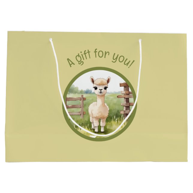Grande Bolsa de regalo de alpaca linda (Reverso)