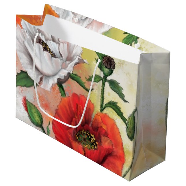 Grande Bolsa de regalo de amapolas (Angulo Anverso)