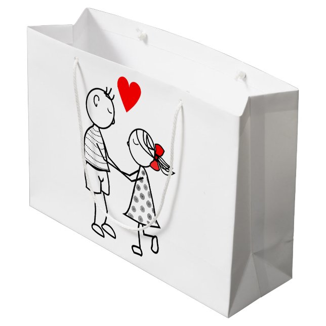 Grande Bolsa de regalo de amor para pareja linda - Person (Angulo reverso)