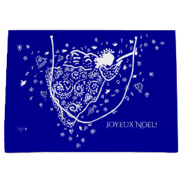 Grande Bolsa de regalo de Angel azul y blanco