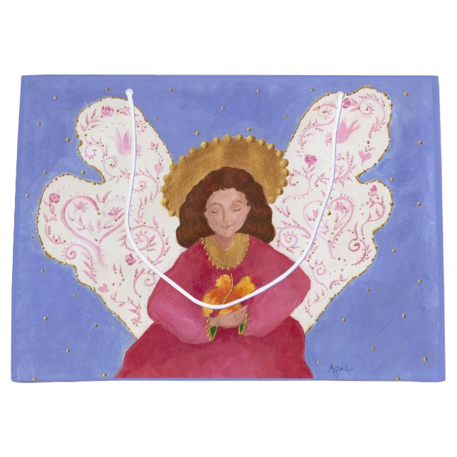 Grande Bolsa de regalo de ángel y mariposa (Anverso)