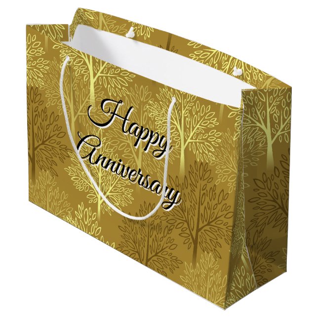Grande Bolsa de regalo de aniversario de oro (Angulo reverso)