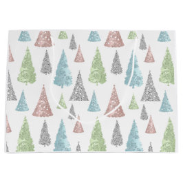 Grande Bolsa de regalo de árbol de Navidad elegante Purpu