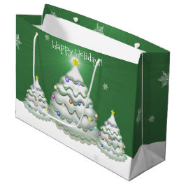 Grande Bolsa de regalo de árbol de Navidad verde