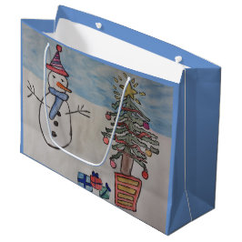 Grande Bolsa de regalo de árbol de Navidad y muñeco de ni