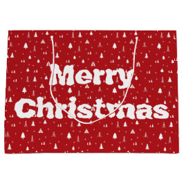 Grande Bolsa de regalo de árboles de Navidad y copos de n