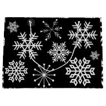 Bolsa de regalo de arte navideño de copos de nieve