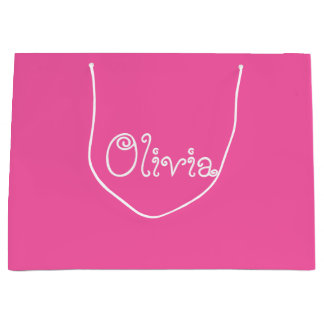 Grande Bolsa de regalo de Baby Shower color rosa Bubblegu