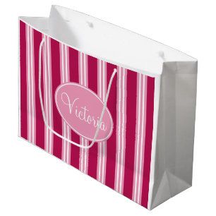 Grande Bolsa de regalo de banda de caramelo rosa personal