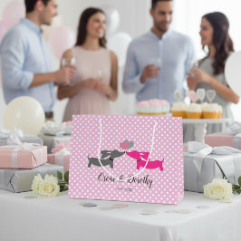 Grande Bolsa de regalo de Boda de Dachshund en Beso perso