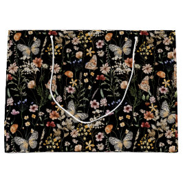 Grande Bolsa de regalo de boda de mariposa de flor silves