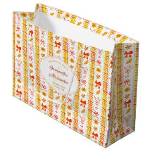 Bolsa de regalo de boda monograma otoñal elegante