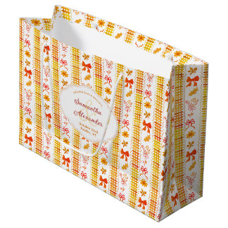 Grande Bolsa de regalo de boda monograma otoñal elegante