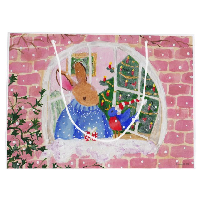 Grande Bolsa de regalo de Bunny and Bird (Reverso)