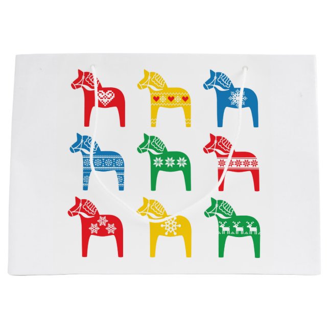 GRANDE BOLSA DE REGALO DE CABALLO DALA ESCANDINAVO (Anverso)