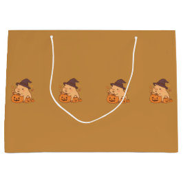 Grande Bolsa de regalo de calabaza con adorable carpincho