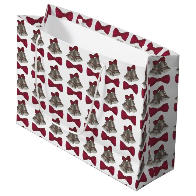Grande Bolsa de regalo de campanas de plata Boda aniversa (Angulo Anverso)