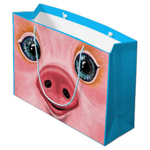 Grande Bolsa de regalo de cerdo bebé feliz - Sonrisa