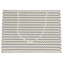 Bolsa de regalo de chevron negro, blanco y dorado