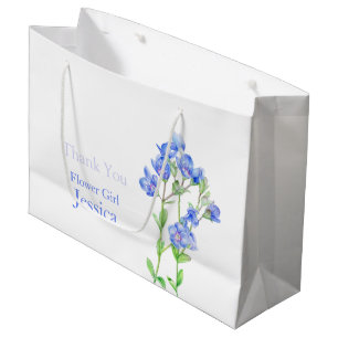 Grande Bolsa de regalo de chica de flores azules de Veron