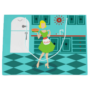 Grande Bolsa de regalo de cocina retro