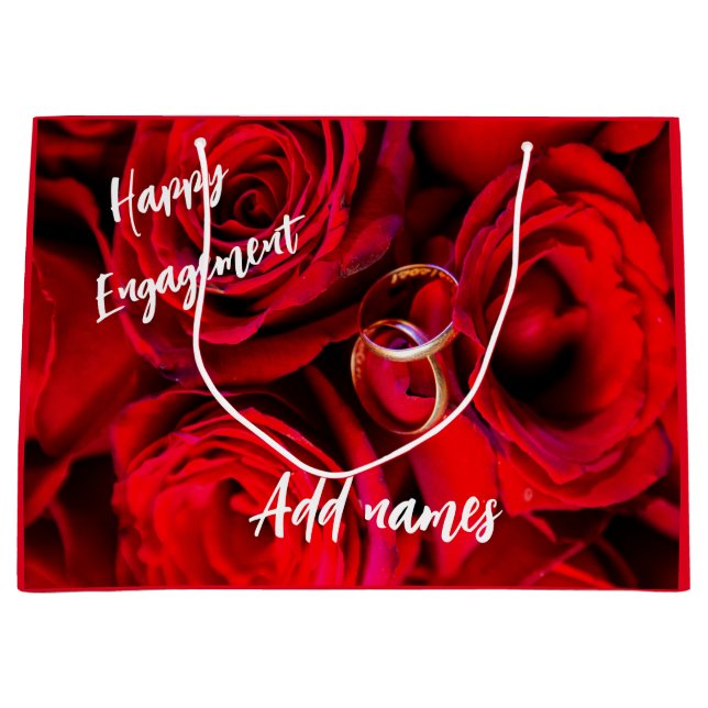 Grande Bolsa de regalo de compromiso personalizada (Anverso)