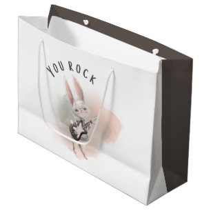 Grande Bolsa de regalo de conejo de rock
