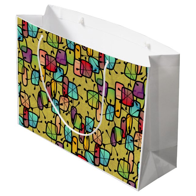 Grande Bolsa de regalo de copo de nieve de Mod (Angulo reverso)