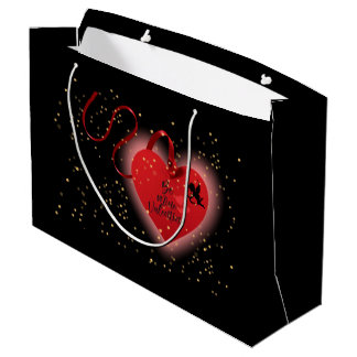 Grande Bolsa de regalo de corazón rojo