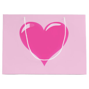 Grande Bolsa de regalo de corazón rosa