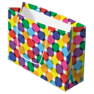 Grande Bolsa de regalo de cuadrados coloridos