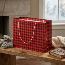 Grande Bolsa de regalo de cuadros de búfalo clásica de ne