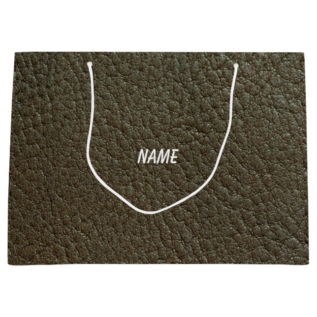 Grande bolsa de regalo de cuero negro (Anverso)