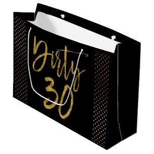 Grande Bolsa de regalo de cumpleaños de 30 Relieves metal