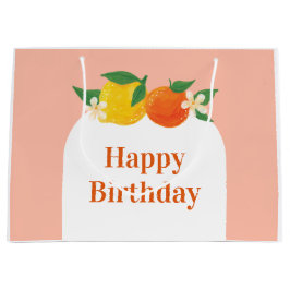 Grande Bolsa de regalo de cumpleaños de cítrico dulce