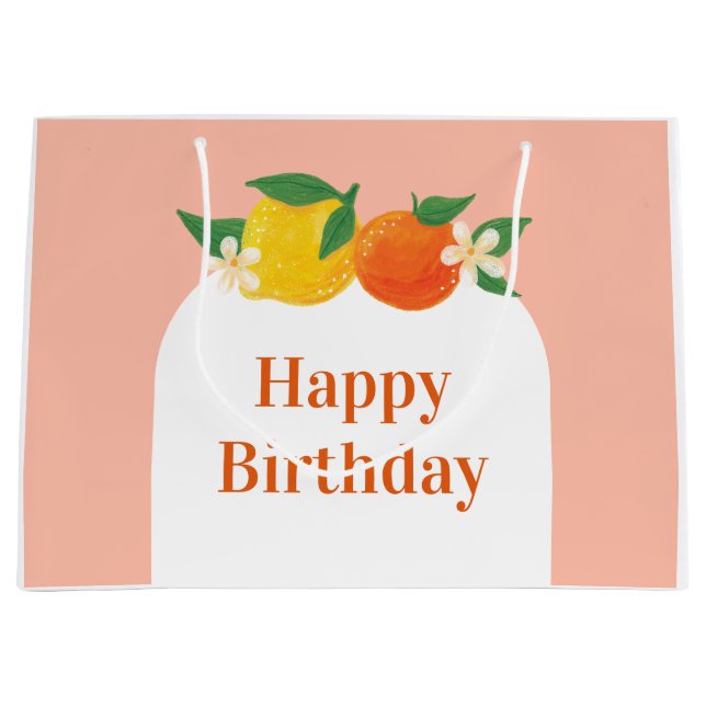 Grande Bolsa de regalo de cumpleaños de cítrico dulce (Anverso)