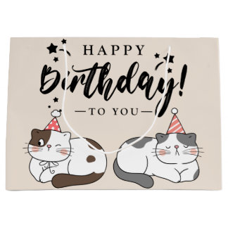 Grande Bolsa de regalo de cumpleaños feliz