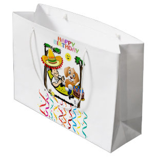 Grande Bolsa de regalo de cumpleaños hombre perro