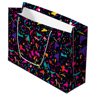 Grande Bolsa de regalo de cumpleaños Neon Confetti, tema 