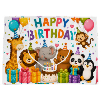 Grande Bolsa de regalo de cumpleaños para animales