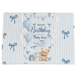 Grande Bolsa de regalo de cumpleaños para bebé niño con o