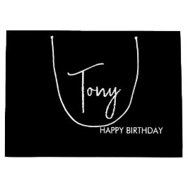 Grande Bolsa de regalo de cumpleaños personalizada, bolsa