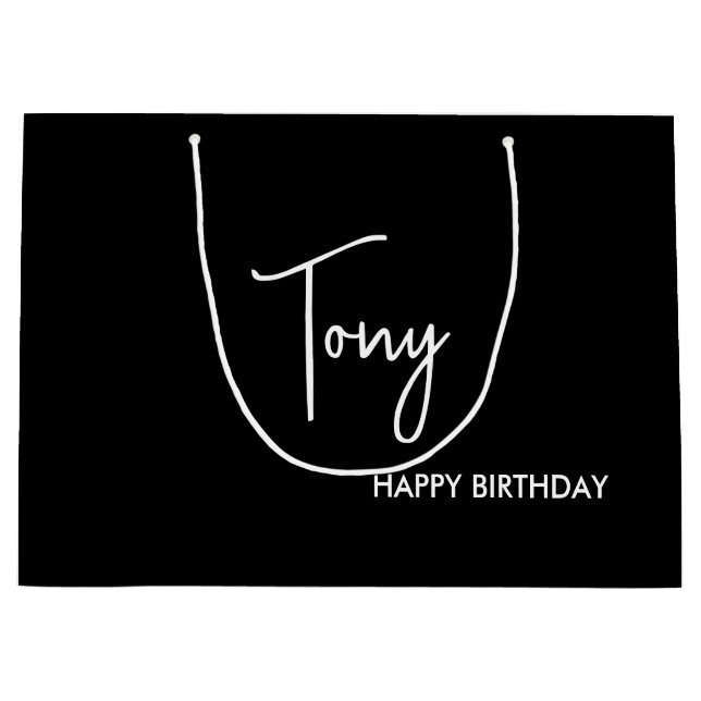 Grande Bolsa de regalo de cumpleaños personalizada, bolsa (Anverso)