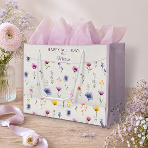 Grande Bolsa de regalo de cumpleaños personalizada Prado