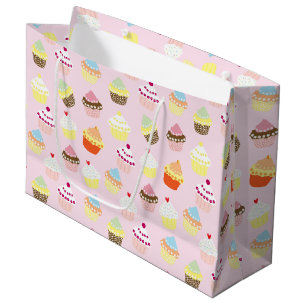 Grande Bolsa de regalo de cupcakes coloridos
