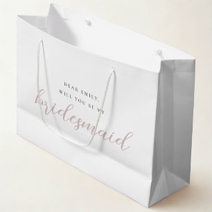 Grande Bolsa de regalo de dama de honor con caligrafía ro