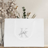 Bolsa de regalo de dama de honor con monograma bla