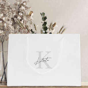 Grande Bolsa de regalo de dama de honor con monograma bla